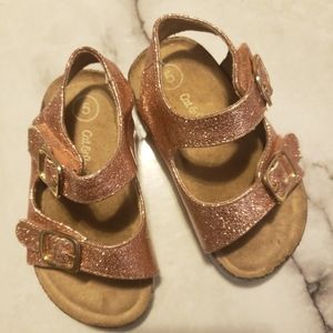 Rose gold baby girl sandals